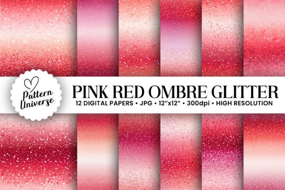12 Pink & Red Ombre Glitter Backgrounds for Vibrant Projects
