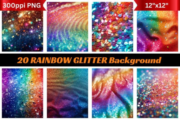 20 Rainbow Glitter Backgrounds for Vibrant Digital Art