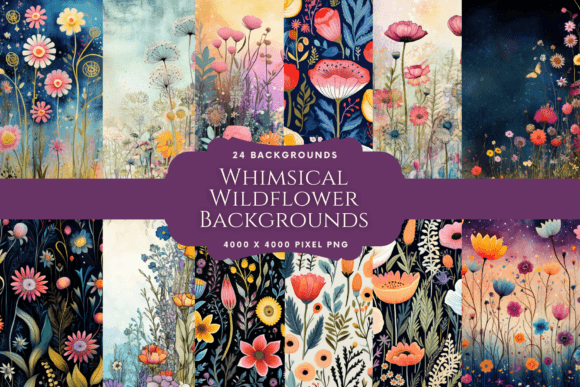 Bring Nature's Charm to Your Projects with Whimsical Wildflower Backgrounds