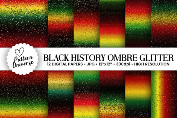 Celebrate Culture with Black History Ombre Glitter Backgrounds
