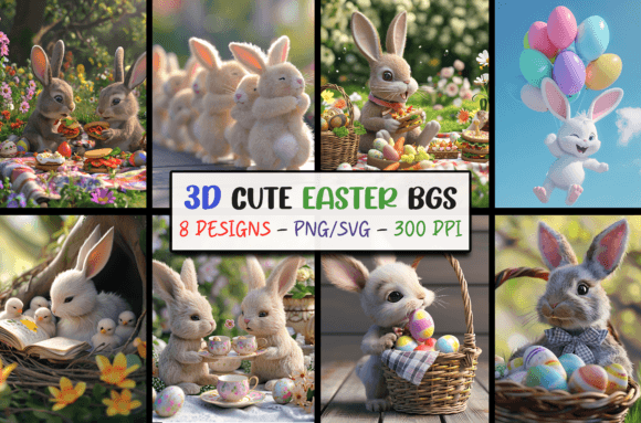 Cute 3D Easter Backgrounds SVG Bundle: A Creative Toolkit