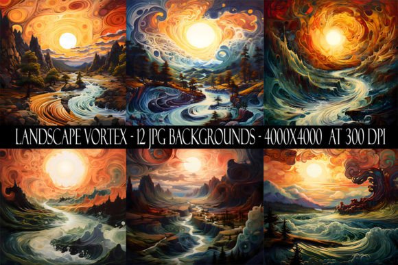Dynamic Landscape Vortex Backgrounds for Creative Projects