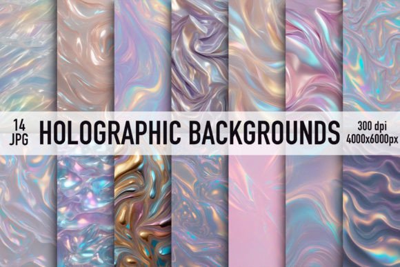 Elevate Visuals with Holographic Backgrounds and Liquid Prints