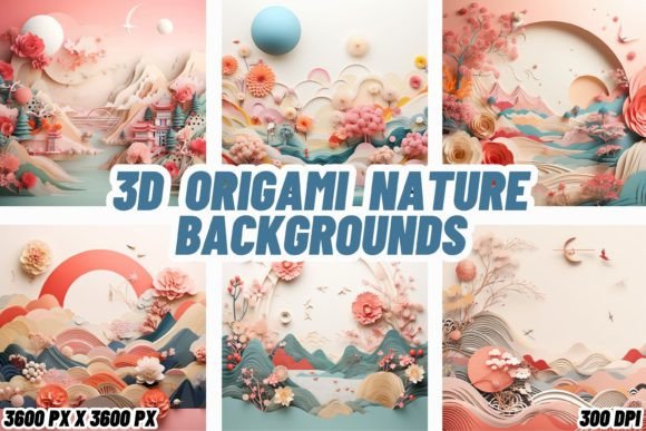 Embrace Natural Artistry with 3D Origami Nature Backgrounds