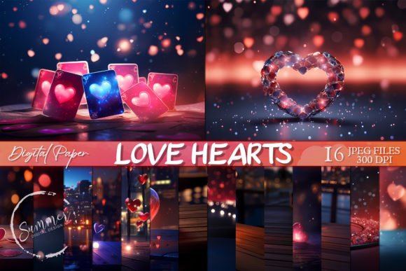 Enchanting Love Hearts Valentine Cards Backgrounds