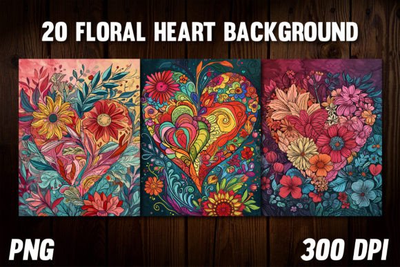 Floral Heart Backgrounds for Covers 1: Design Guide