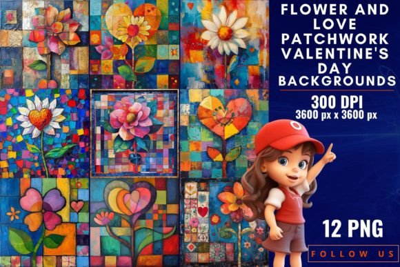 Flower and Love Patchwork Backgrounds: A Designer's Guide