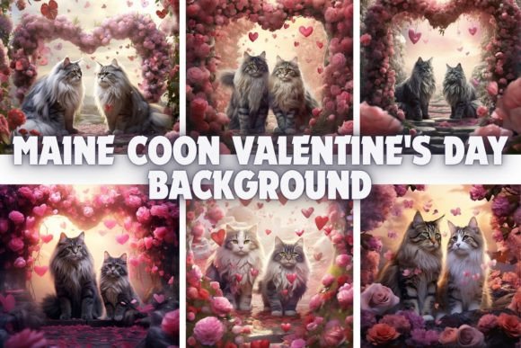 Maine Coon Valentine's Day Backgrounds: Infuse Your Designs with Feline Majesty