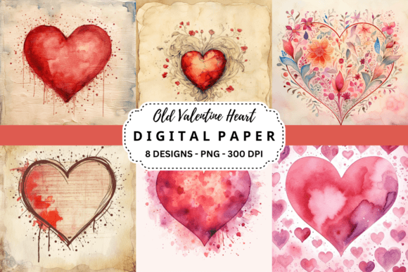 Old Valentine Heart Backgrounds: Nostalgic Charm for Modern Design