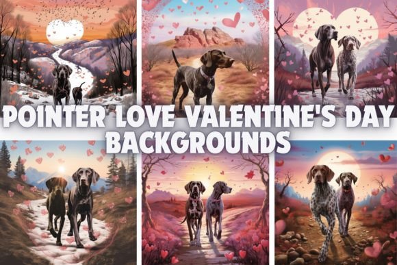Pointer Love Valentine's Day Backgrounds: A Designer's Guide to Canine Charm