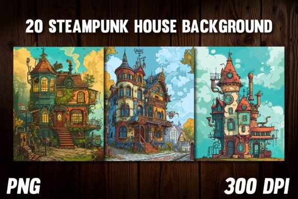 Steampunk House Backgrounds for Covers 2: A Designer's Blueprint