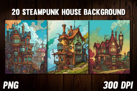 Steampunk House Backgrounds for Covers 3: A Designer's Asset