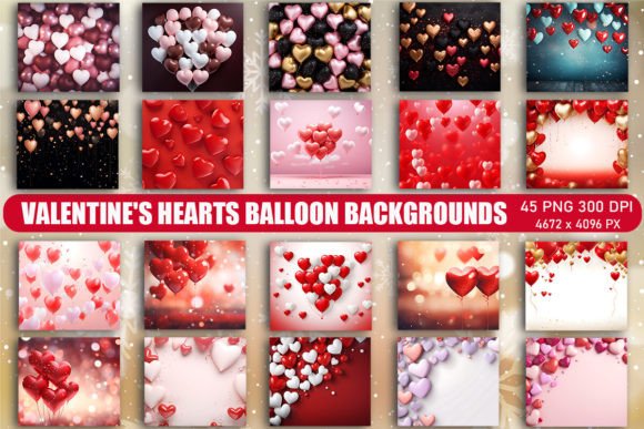 Transform Your Projects with Valentine's Hearts Balloon Backgrounds