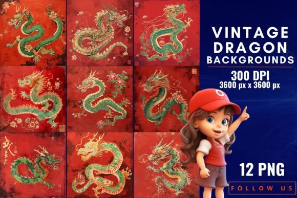 Vintage Dragon Backgrounds: A Touch of Mythical Sophistication